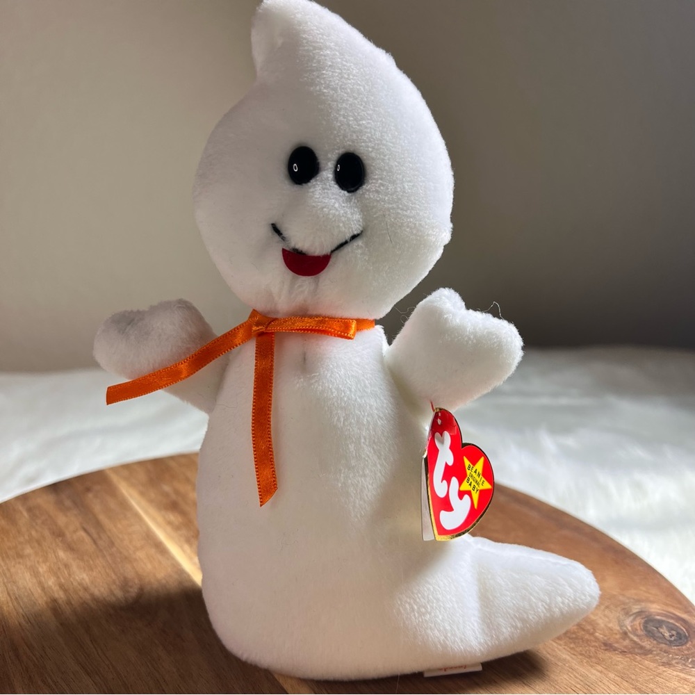 Vintage TY 1995 Spooky Ghost Beanie Baby - Picture 2 of 10